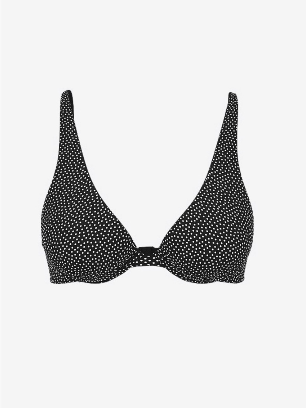 Victoria's Secret Lightly Lined Black and White Polka Dot Plunge Bikini Top